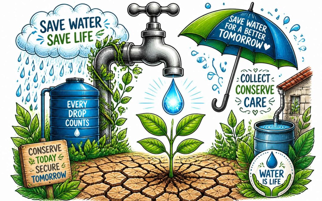 Make a water saving ki drawing to promote water conservation.